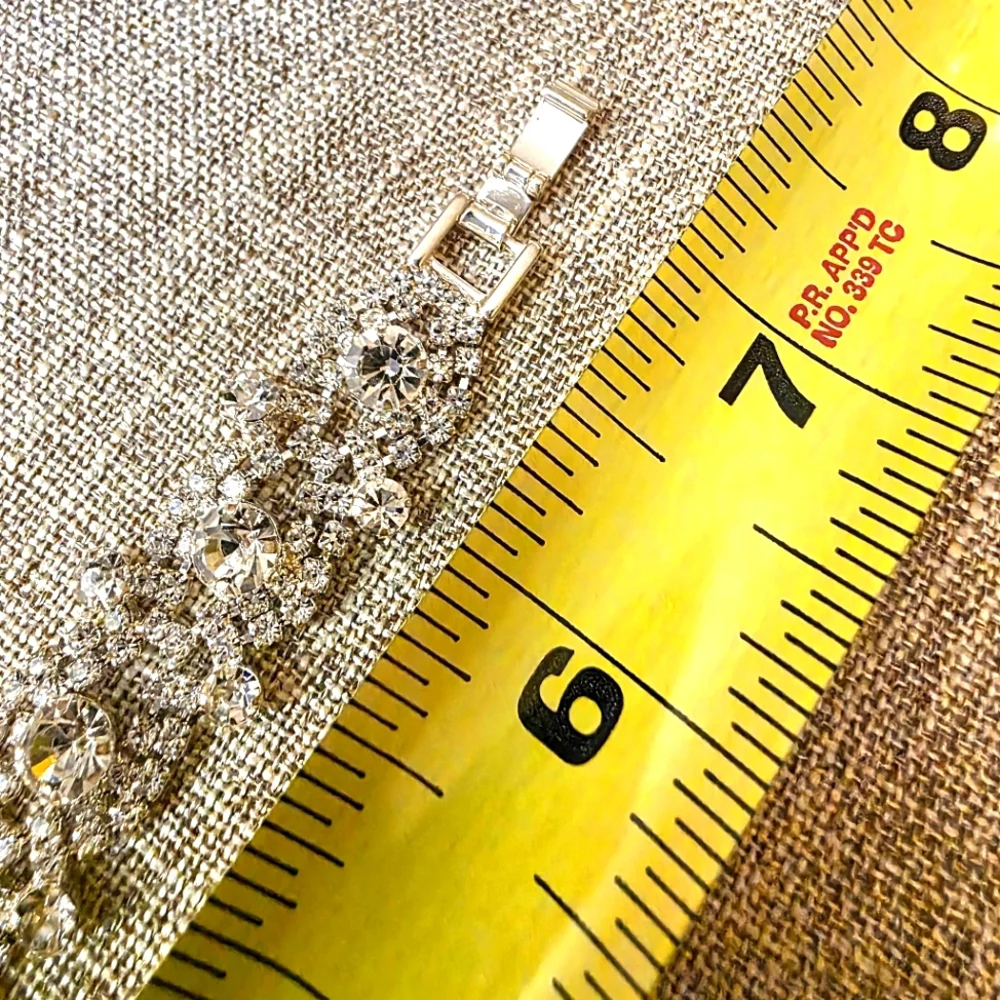 Silvertone Crystal Rhinestone Bracelet.  Bridal Bracelet